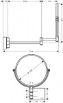 HANSGROHE - AddStoris Kosmetické nástěnné zrcátko, kartáčovaný černý chrom 41791340