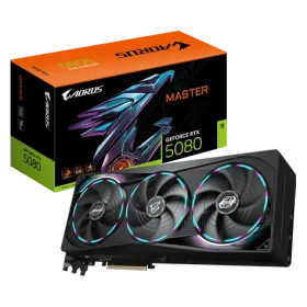 GIGABYTE AORUS GeForce RTX 5080 MASTER 16GB / 2805MHz / 16GB GDDR7 / 256-bit / 1x HDMI + 3x DP / 850W (16) (GV-N5080AORUS M-16GD)