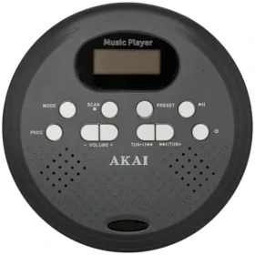 AKAI ACDP-200 Plus grafitová / Přenosný CD přehrávač / Bluetooth 5.3 / FM rádio / USB nabíjení / LCD displej (ACDP-200 PLUS)