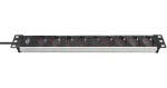 Brennenstuhl Alu-Line Cali 19" stříbrná/černá / Napájecí lišta / 9x zásuvka / IEC C14 / 2 m / 1U (1390007009)