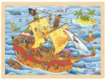 GOKI Dřevěné puzzle Piráti