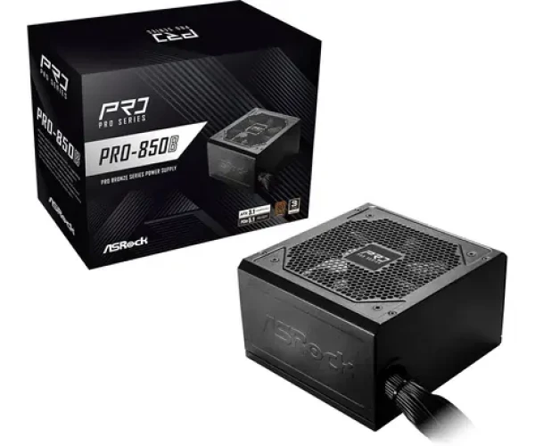 ASRock PRO-850B černá / Zdroj ATX / 850 W / 80 PLUS Bronze / ATX 3.1 / 120 mm (90-UXR085-BNEAA2)