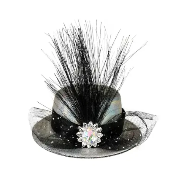 Rappa Mini klobouk stříbrný s ozdobou
