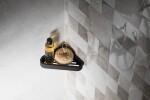 Gedy - SMART rohová police do sprchy, 170x30x170, černá mat 328314