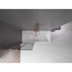 MEXEN/S - Velar L dvoukřídlá posuvná vanová zástěna 80 x 150, grafit, růžové zlato 896-080-003-41-60