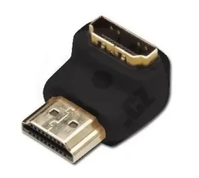 Digitus HDMI adaptér 90° černo-zlatý / Adaptér / HDMI-HDMI / 4K 60Hz / poniklované kontakty (AK-330502-000-S)