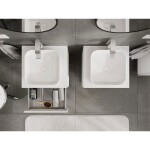 MEXEN/S - Rivel koupelnová skříňka pod umyvadlo 50 cm s deskou, 2 zásuvky, reliéf , bílá mat 91A20-05047-2-BFFC01