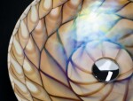 SAPHO - CARAIBI MURANO skleněné umyvadlo na desku, průměr 41cm, ivory/hnědá YM1236