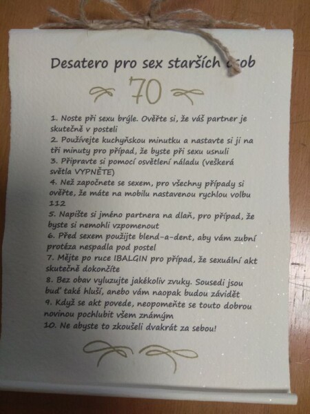 Bene Pergamen - desatero - Sex starších po 70