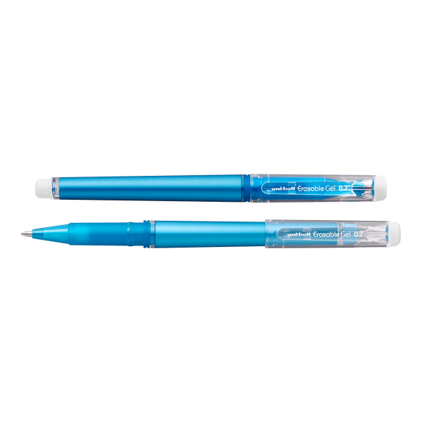 UNI gumovatelné pero víčkem 0,7 mm, nebesky modré