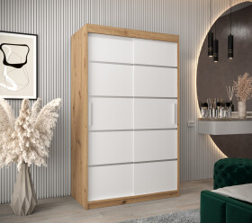 Šatní skříň Abi V1 Barva korpusu: Dub artisan, Rozměry: 120 cm, Dveře: Bílá
