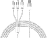 Baseus CAXS000002 Kabel USB-A (M) - Micro-USB (M) USB-C (M) Lightning (M) 1.2 m bílá (CAXS000002)