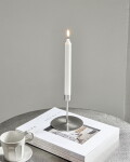 House Doctor Kovový svícen Anit Silver 13 cm, stříbrná barva, kov