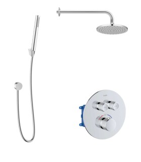 Kielle - Oudee Termostatická baterie pod omítku, pro 2 spotřebiče, s příslušenstvím EcoSpare a tělesem, chrom 20602SPT80