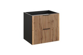 COMAD - Skříňka pod umyvadlo 80cm, 2 šuplíky XILO BLACK WOTAN 5907611656419
