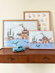 ViSSEVASSE Dětské puzzle Noah's ark 42 dílků, modrá barva, papír