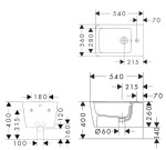 HANSGROHE - EluPura Q Závěsný bidet, otvor pro baterii, bílá 60280450
