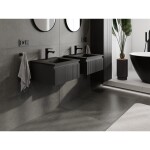 MEXEN/S - Rivel koupelnová skříňka 50 cm s umyvadlem Otis, 1 šuplík, reliéf , černá mat 91A20-05023-1-BF71-W18M71