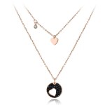 Náhrdelník Petra Gold Black - chirurgická ocel, srdíčko, Zlatá 40 cm + 5 cm (prodloužení)