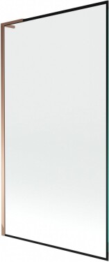 MEXEN/S - Next L vanová zástěna FIX 100 x 150, černá vzor, růžové zlato 895-100-000-03-70-60