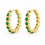 LUNICA Dětské stříbrné kroužky EMERALD GOLD 1026