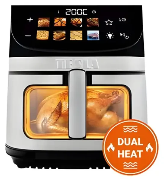 TESLA AirCook DualHeat QD73 XXL / Horkovzdušná fritéza / digitální ovládání / DualHeat technologie (8595689807597)