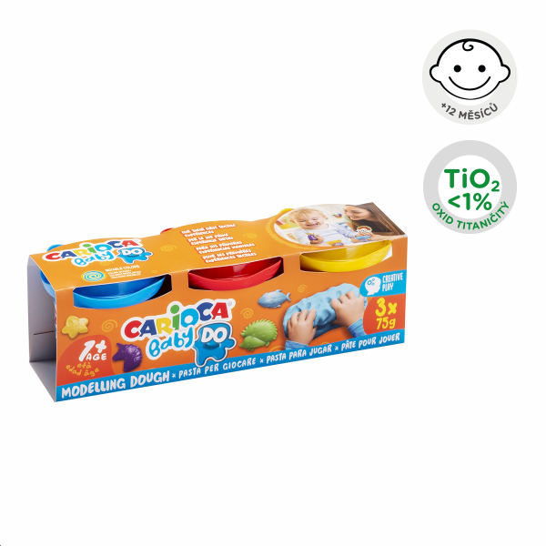 Carioca modelovací hmota Baby Do 1+, 3 × 75 g, mix barev