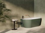 RAVAK - Freedom Corner II Tec Vana 175x86 cm, pravá, Grey Green/bílá CC81200000