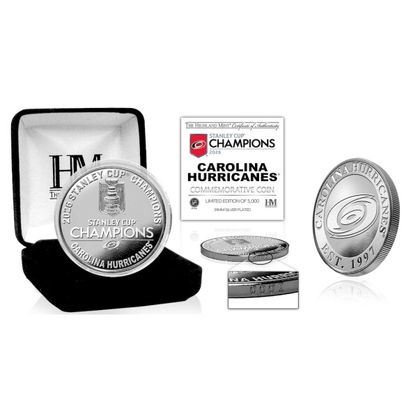 Highland Mint Pamětní mince Carolina Hurricanes NHL 2026 Stanley Cup Champions Limited Edition