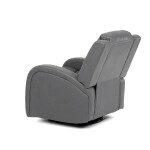 TV a relaxační křeslo, manuální polohování, potah šedá látka v dekoru kůže