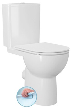 SAPHO - SANIVEX WC kombi, zvýšený sedák, Rimless, spodní/zadní odpad, bílá PC108WR