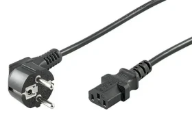 MicroConnect Síťový napájecí kabel Schuko 90° úhel - C13 1.8m černá (PE010418)