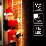 Iso Vánoční dekorace - Santa Claus na žebříku 49 LED