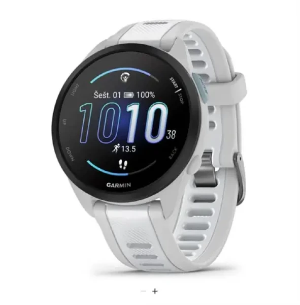 Garmin Forerunner 165 šedá/bílá / Chytré hodinky / 1.2" / GPS / BT / ANT+ / Wi-Fi / 5 ATM (010-02863-21)