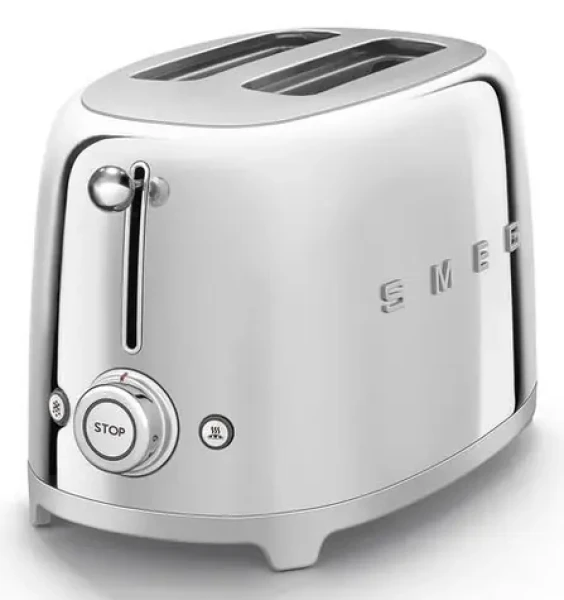 Smeg TSF01SSEU stříbrná / Topinkovač / 950 W / 2 sloty / 2 topinky (TSF01SSEU)
