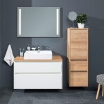 Mereo Opto koupelnová skříňka vysoká 125 cm, levé otevírání, dub Riviera CN924LN