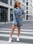 Dámské mini šaty JINELLA EY2569 Jeans modrá - Fashion Street jeans-modrá M