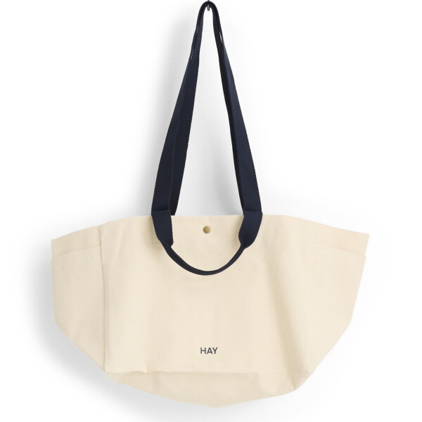 HAY Bavlněná taška Weekend Bag S Natural, krémová barva, textil