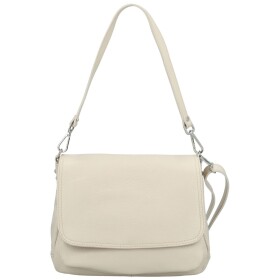 Stylová dámská kožená crossbody kabelka Keolla, krémová