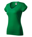 Fit V-neck tričko dámské středně zelená S