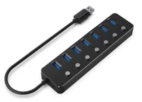 Gembird UHB-U3P7P-01 / USB 3.1 hub s vypínači / 7 portů / až 5Gb/s (UHB-U3P7P-01)