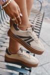 Sametové dámské tenisky na platformě Béžové Corynelle 38