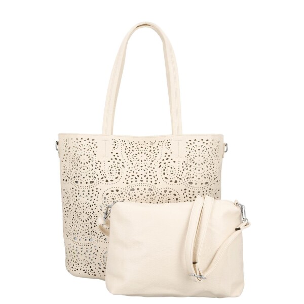 Moderní dámská koženková kabelka na rameno Vita, béžová