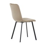 Židle jídelní, cappuccino samet, kov černý mat