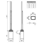 SAPHO - ONE D topná tyč s termostatem, 200 W, levá, chrom ONE-DL-C-200