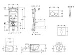 GEBERIT - Duofix Set předstěnové instalace, kompaktního klozetu Oudee Vortex a sedátka softclose, tlačítko Sigma20, černá lesk/černá mat SANI11CA5142B