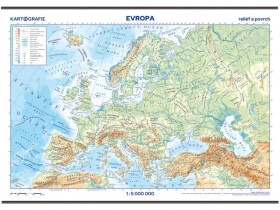 Evropa - reliéf a povrch 1:5 000 000