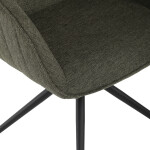 Židle jídelní a konferenční, zelená látka, černé kovové nohy, otočný mechanismus