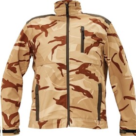 Bunda CRAMBE softshellová béžová camouflage pánská se stojáčkem S béžová camuflage