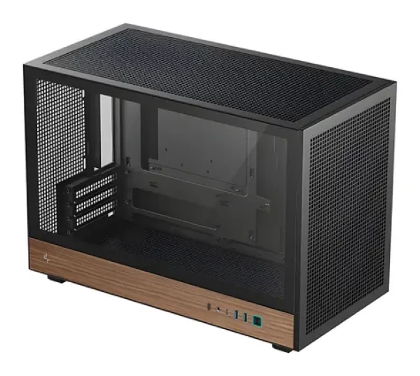 DEEPCOOL CH260 Wood černá / Počítačová skříň / mATX / Průhledná bočnice / bez zdroje (R-CH260-BKNWM0-G-1)